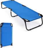 Gymax Folding Camping Cot, Portable Sleeping Cot Ultra Lightweight Heavy Duty Bed