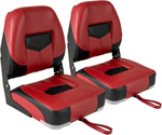GYMAX Boat Seats, 2 Pack Folding Low Back Boat Seats with Stainless Steel Screw Included