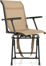 GYMAX Hunting Chair, 360 Degree Swivel Hunting Blind Chair with Carry Handle (with Armrest)