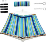 GYMAX Hammock, Portable Hammocks with Spreader Bars & Detachable Pillow