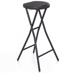 GYMAX Metal Bar Stools | 27.5Inch Foldable Patio Bar Chair Set of 1/2/3/4 No Assembly