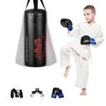 GYMAX Kids Punching Bag Set, Prefilled Junior Kick Boxing Bag Kit with Gloves & Jumping Rope