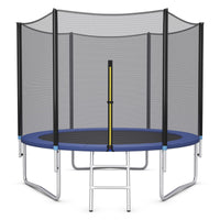 GYMAX Trampoline, 8FT 10FT 12FT 14FT 15FT 16FT Recreational Trampolines w/Safety Enclosure Net & Ladder - ASTM Certificated