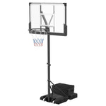 GYMAX Basketball Hoop, 4.1-10 FT Adjustable Portable Basketball Goal with 45" PC Backboard, Fillable Base & Weight Bag