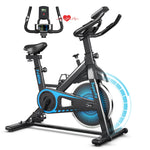 GYMAX Stationary Exercise Bike, Indoor Cycling Bike with LCD Monitor & Heart Sensor