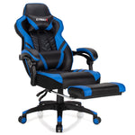 GYMAX Gaming Chair, Ergonomic Computer Chair with Footrest, Linkage Armrests & Lumbar Cushion, Big Wide High Back Video Gaming Chair