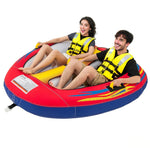 GYMAX Tube for Boating 2 Person Water Tubes for Boats to Pull with Drainage