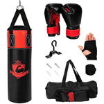 GYMAX Punching Bag for Kids, Pre Filled Kids Punching Bag with Boxing Gloves, Hand Wraps & Carry Bag