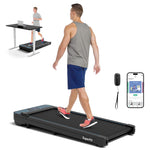 GYMAX Walking Pad, 3 in 1 Free-Assembly Under Desk Treadmill with 300lbs Capacity & LED Display