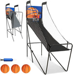 GYMAX Electronic Basketball Game, Single Basketball Shootout with LED Scoreboard, 3 Basketballs & Pump