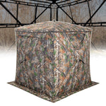 GYMAX Hunting Blind, 3 Person Pop up See Through Camouflage Deer Blind with Silent Sliding