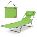GYMAX Tanning Chair 330lbs Beach Chairs with Face Hole(1/2)
