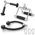GYMAX Home Gym Accessories, Cable Machine Attachment Set with Snap Hooks