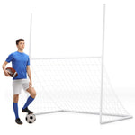 GYMAX Soccer Goal, 2 in 1 Soccer Net & Football Goal Post, 65" x 43" Kids Soccer Goal Set with Ground Stakes & Fixing Buckles