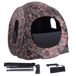 GYMAX Hunting Blind, 3 Persons Pop Up Ground Blind with Hub System, Carry Bag for Deer & Turkey
