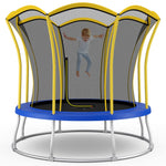 GYMAX Trampoline for Kids, 8/10FT ASTM Approved Recreational Trampoline with All-Round Enclosure & L-Shape Entrance