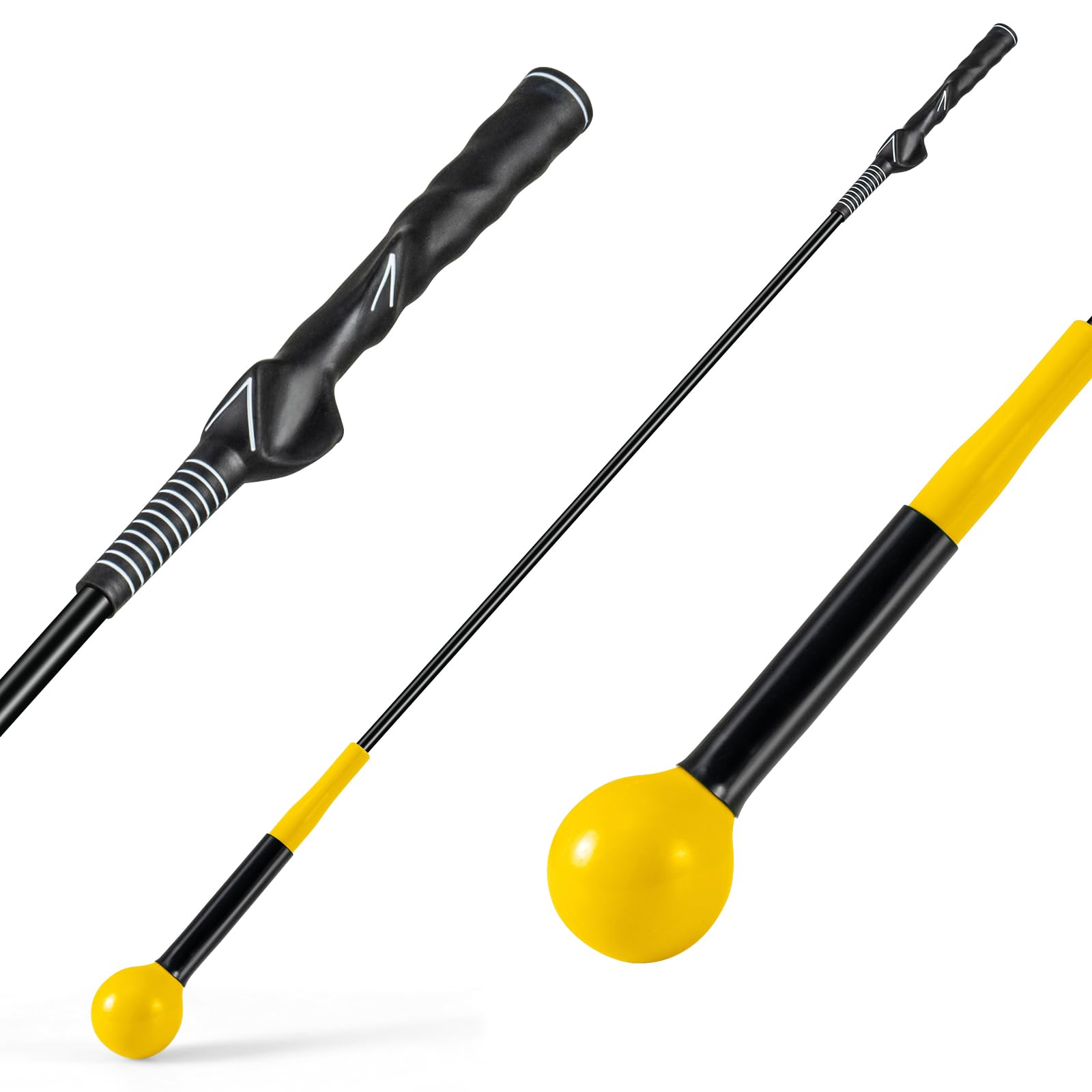 GYMAX Golf Swing Trainer Warm-Up Stick with Grip Trainer for