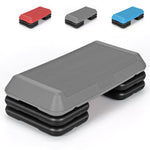 GYMAX Aerobic Step Platform, Adjustable Stepper with 4 Detachable Risers, Cardio Training Equipment Full Body Workout