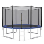 GYMAX Trampoline, 8FT 10FT 12FT 14FT 15FT 16FT Recreational Trampolines w/Safety Enclosure Net & Ladder - ASTM Certificated