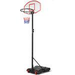 GYMAX Basketball Hoop, 7.1-8.1FT Adjustable Basketball System w/Shatterproof Backboard, Fillable Base, 2 Wheels & Nets