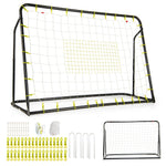 GYMAX Soccer Rebounder, 6.1' x 4' Angle-Adjustable Soccer Rebounding Net with All-Weather PE net & Metal Frame, Easy Setup Soccer Goal