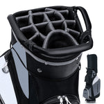 GYMAX Golf Cart Bag, 14 Way Golf Club Bag with Rain Hood, Portable Lightweight Golf Bag with Shoulder Strap & Carry Handle