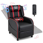 GYMAX Gaming Recliner, Massage Gaming Chair with Bluetooth Speaker, Adjustable Footrest & Lumbar Support