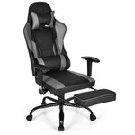 GYMAX Gaming Chair, High Back Computer Gaming Chair with Adjustable Armrests & Massage Lumbar Support