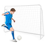 GYMAX Soccer Goal for Backyard, 7 x 5ft Soccer Net w/Heavy Duty Frame & Ground Stakes