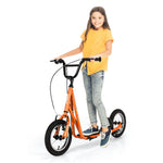 GYMAX Scooter, Kids & Adults Off-Road Scooter with 12" Inflatable Wheels, Adjustable Height Handlebar
