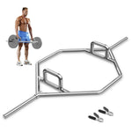 GYMAX Olympic Folding Trap Bar - 56" Chrome Hex Weight Lifting Bar for Squats, Deadlifts