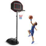 GYMAX Portable Basketball Hoop, 5.5-7.5 FT Height Adjustable Basketball Goal w/Anti-Rust Stand