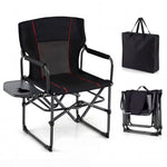 GYMAX Oversized Portable Folding Camping Chairs for Adults with Table