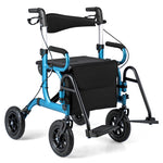 GYMAX Walkers for Seniors Folding Rolling Walker with 8" Wheel