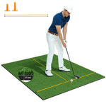 GYMAX Golf Mat, Artificial Turf Golf Hitting Mat w/ 2 Alignment Sticks & 2 Rubber Tees