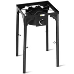 GYMAX Camping Stove, Single Burner Propane Camp Stove w/Adjustable Legs, 100,000-BTU Output (1 Burner)