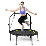 Fitness Rebounder with Adjustable Foam Handle Bar & Resistant Band