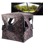 GYMAX Hunting Blind, 2-3 People Pop Up Ground Blind Tent, 360 Degree See Through for Deer, Turkey