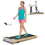 GYMAX Walking Pad, Under Desk Treadmill with LED Monitor, Remote Control, 15 Preset Programs & 7-Layer Belt