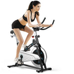 GYMAX Magnetic Stationary Bike, 30lbs Flywheel Indoor Cycling Bike with LCD Monitor & Heart Rate Sensor