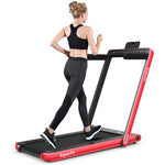 GYMAX Walking Pad, 2.25HP Dual Display Foldable Treadmill for Home with Remote/Smart App Control