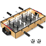 GYMAX Mini Foosball Table, 20 Inch LED Light Up Tabletop Soccer Table Game with 2 Balls