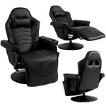 GYMAX Gaming Chair with Footrest Massage Video Game Chairs for Adults