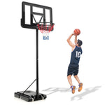 GYMAX Basketball Hoop Outdoor, 4.25-10 ft Height Adjustable Portable Basketball Goal System