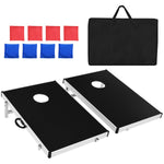 GYMAX Cornhole Bean Bag Toss Game Set, 3FT x 2FT Tailgate Corn Toss Boards & 8 Bean Bags