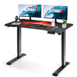 GYMAX Electric Standing Desk, Adjustable Height Computer Workstations 48 x 24 inches with Memory Controller & Fully Covered Mouse Pad