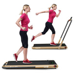 GYMAX Walking Pad 2 in 1 Free Installation Under Desk Treadmill
