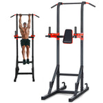 GYMAX Multi-function Power Tower, Heavy-duty Pull Up Bar Stand for Pull-ups, Push-ups, Vertical Knee, Leg Raises