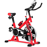 GYMAX Indoor Exercise Bike, Stationary Cycling Bike with Adjustable Resistance & LCD Monitor
