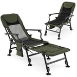 GYMAX Foldable Fishing Chair Portable Recliner